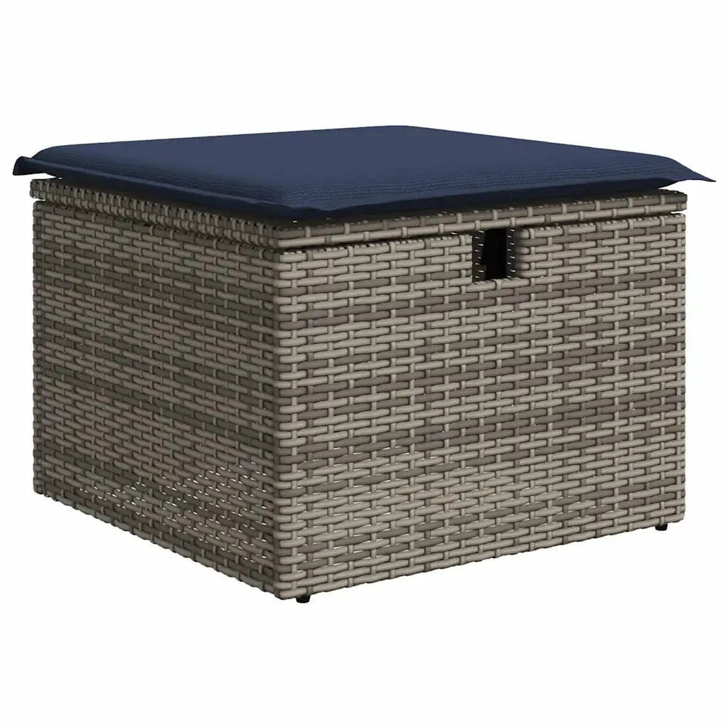 Set Divani da Giardino 11 pz con Cuscini in Polyrattan Grigio