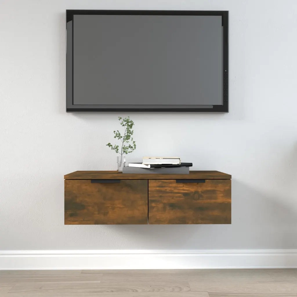 Armadietto a Muro Rovere Fumo 68x30x20 cm in Legno Multistrato 817093