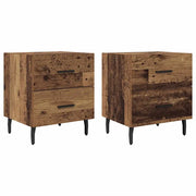 Set di 2 Comodini | Armadio da Notte | Mobiletto da notte Legno vecchio 40 x 35 x 47,5 cm