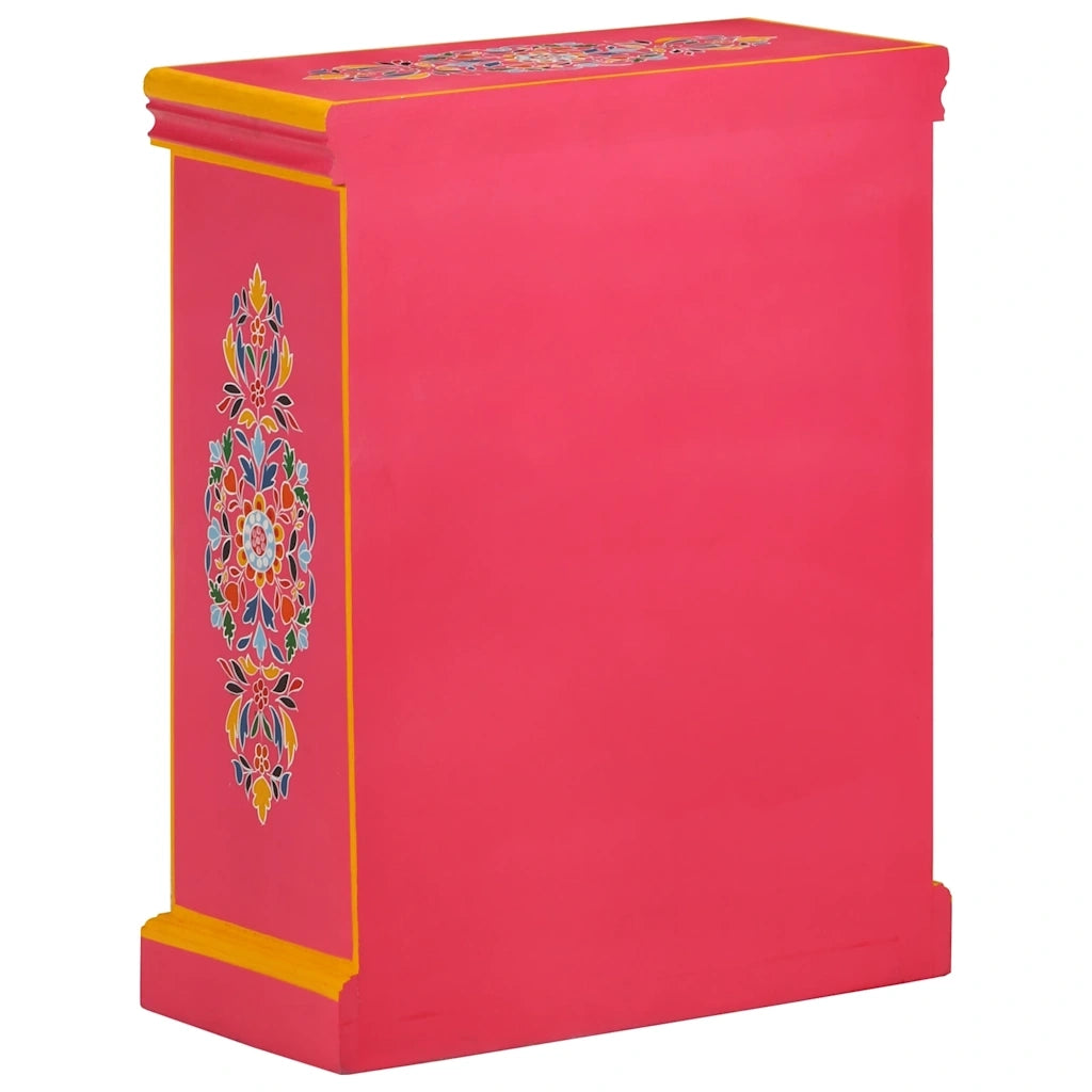 Credenza | Madia | Buffet da pranzo | Armadio da pranzo in Legno Massello di Mango Rosa Dipinta a Mano