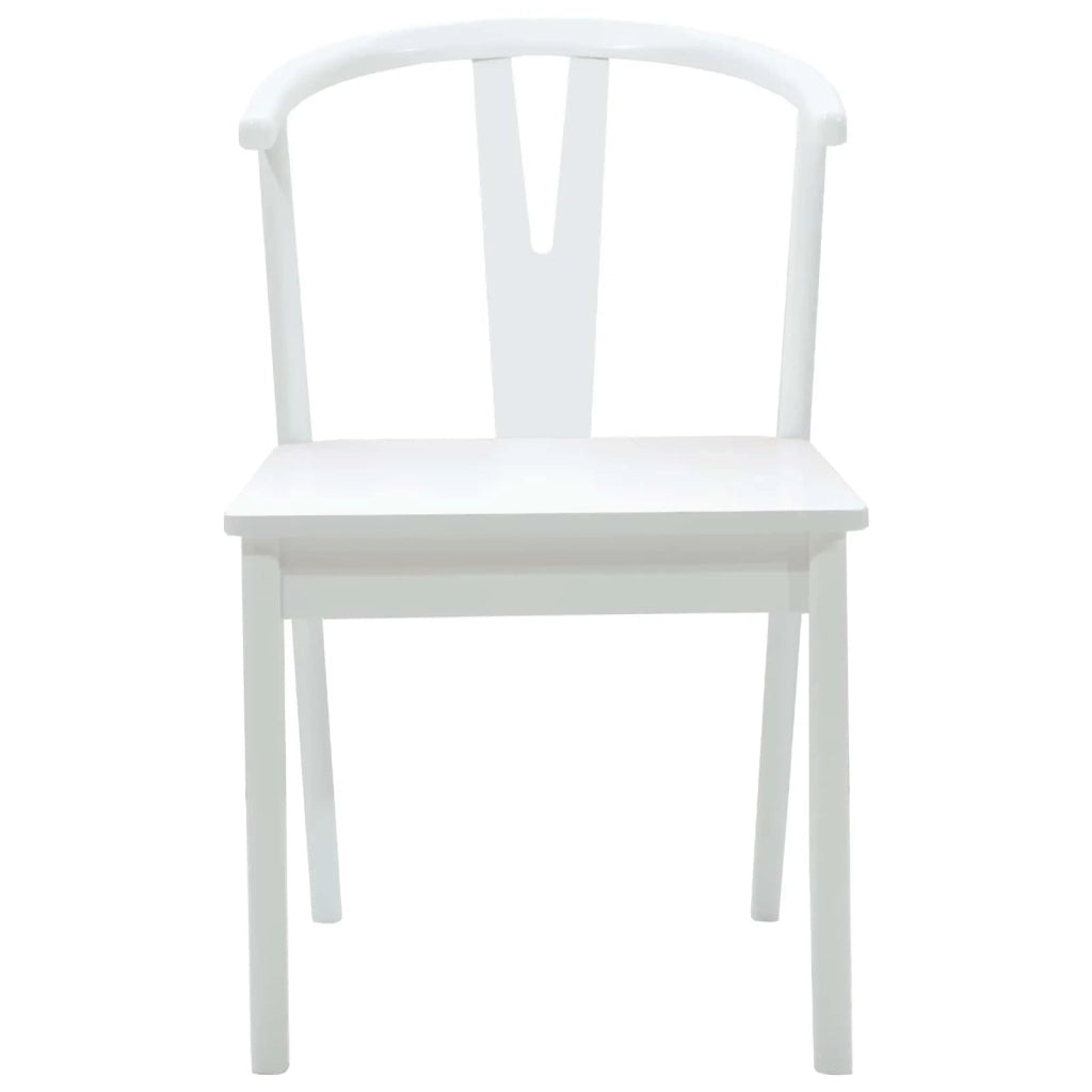 Sedia da pranzo 2 pcs Bianco e Bianco Legno di gomma solido