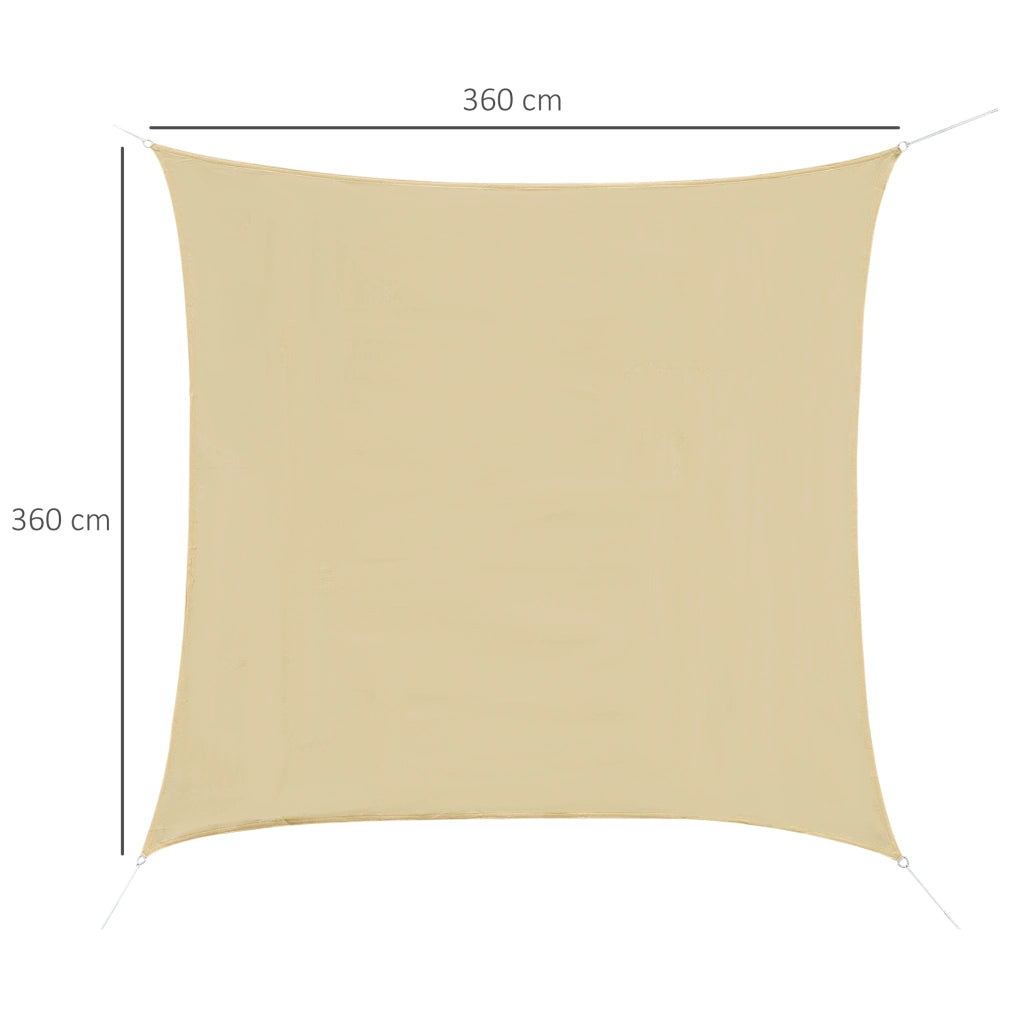 EasyComfort Tenda Parasole Quadrata per Esterni in HDPE Traspirante, Protezione Raggi UV 95%, 360x360 cm