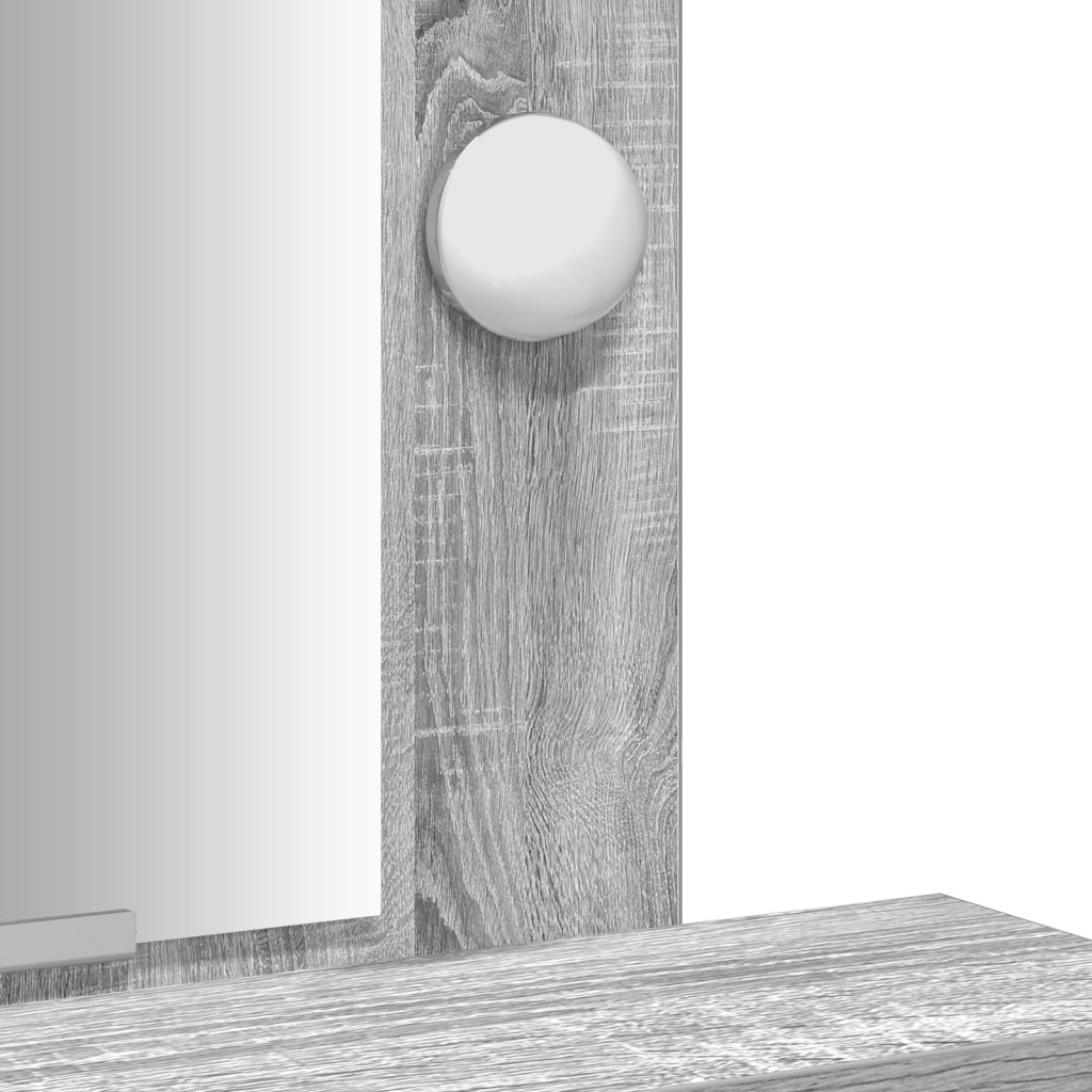 Toeletta  con luci LED Grigio Sonoma 50x41x140 cm