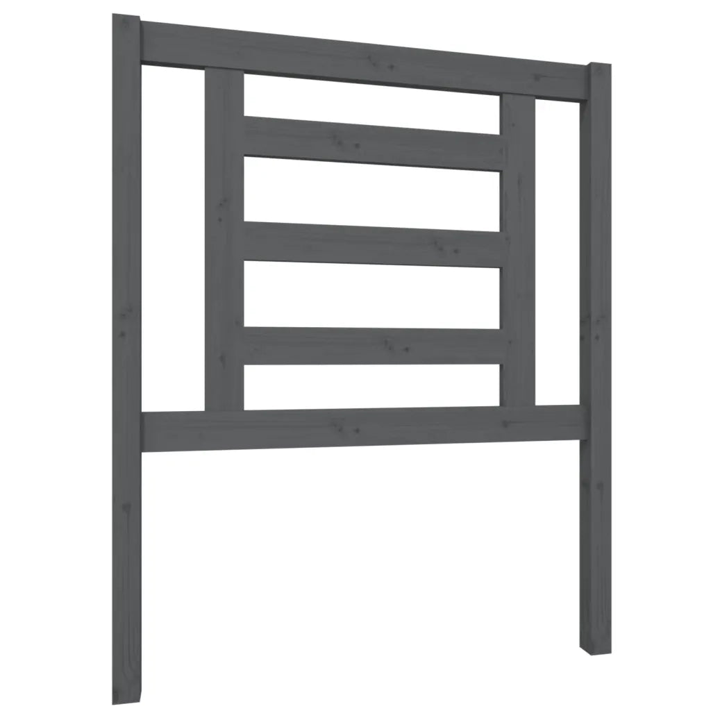 Testiera | Testata per Letto Grigia 81x4x100 cm in Legno Massello di Pino