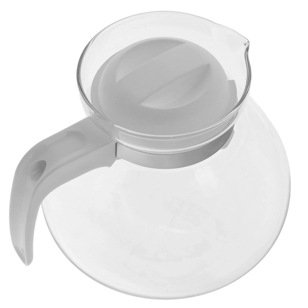 KADAX Brocca in vetro per tè e caffè da 1,7 l, resistente al calore, con coperchio, colore bianco.
