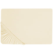 Lenzuolo con angoli cotone giallo 160 x 200 cm con bordi elastici modello classico a tinta unita camera da letto classica