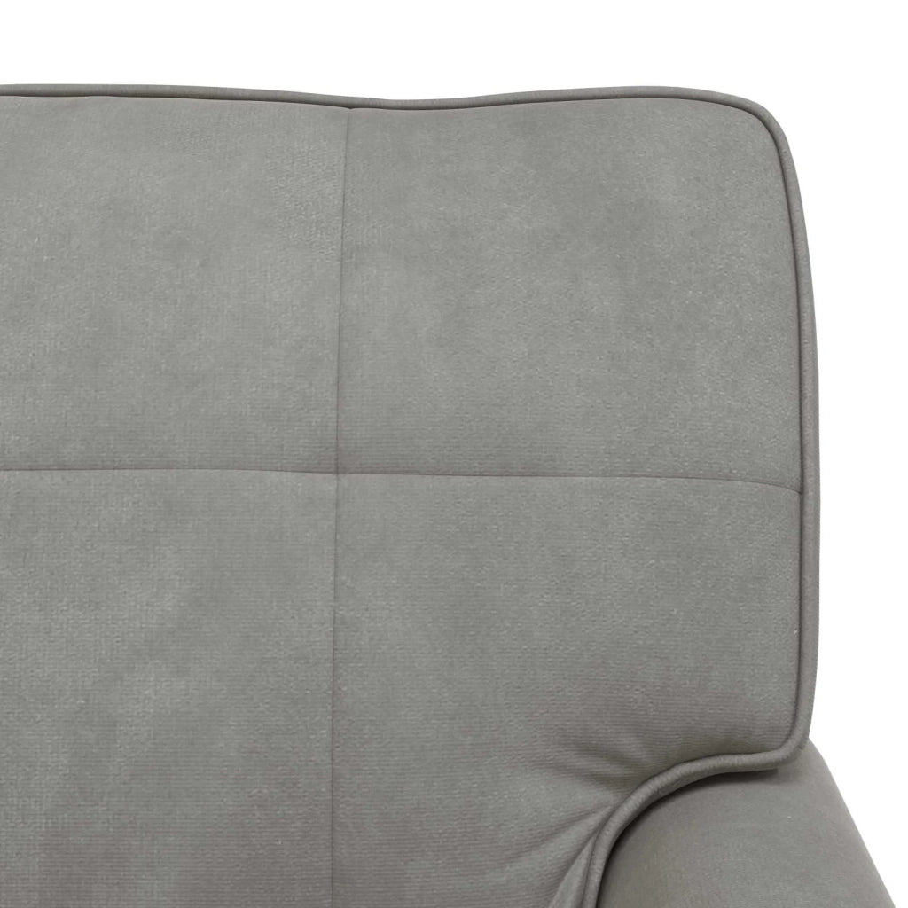 Chaise Lounge Grigio chiaro 91 x 157 x 91 cm Velluto