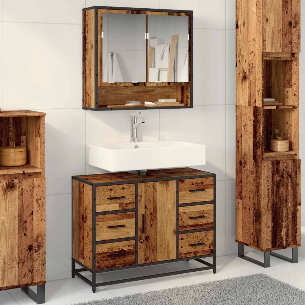 Mobile da Bagno Legno vecchio 80 x 33 x 60 cm Legno multistrato 883631