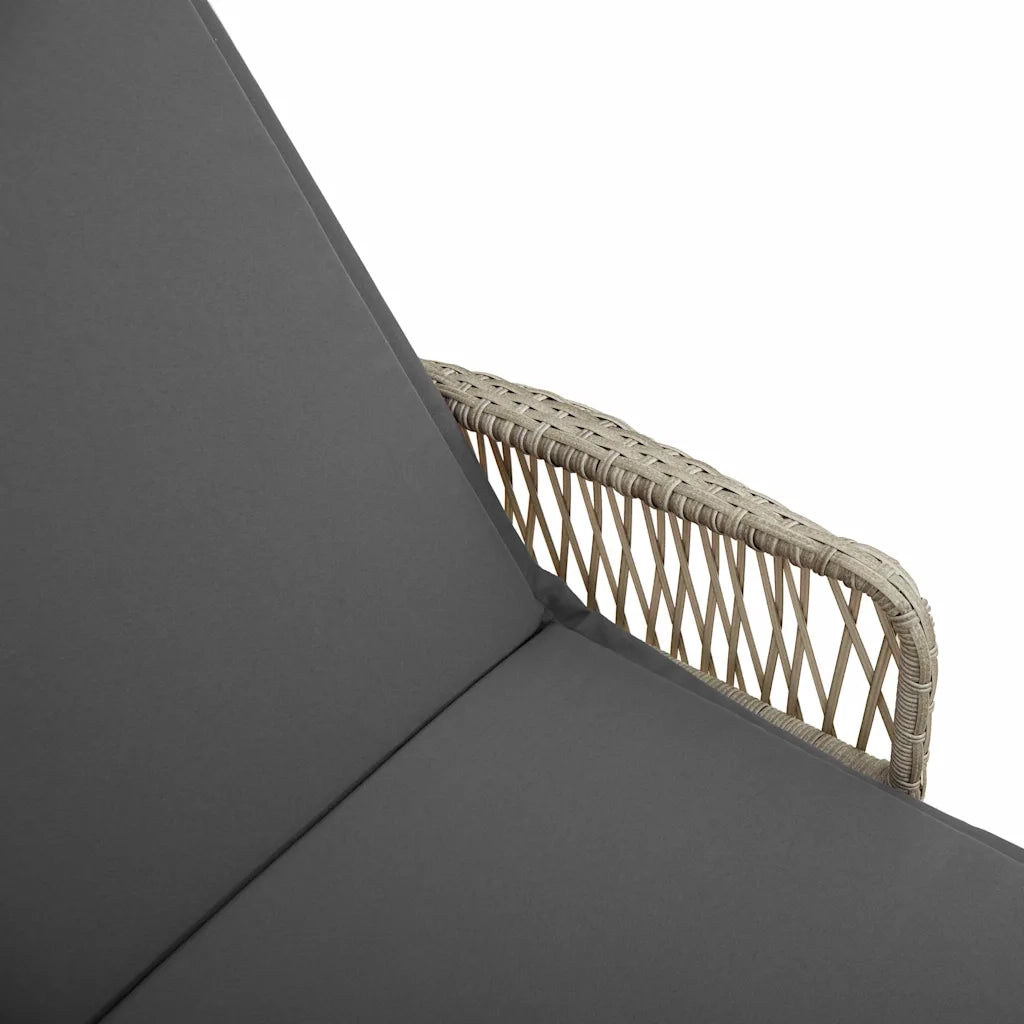 Lettino da sole Grigio chiaro e grigio scuro 200 x 55 x 92 cm 365430