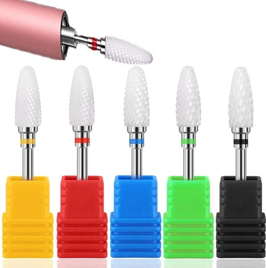 Accessori per unghie in ceramica - Bit per bozzolo elettrico per unghie - Durevole e resistente - Formato 3/32" - Per pedicure e arti dell'unghia - Adatto per...