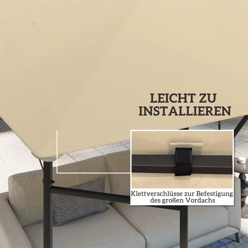 Tetto di ricambio per gazebo 3x3m ¨C Xylo ¨C beige, impermeabile UPF30+, Oxford 370g/m2
