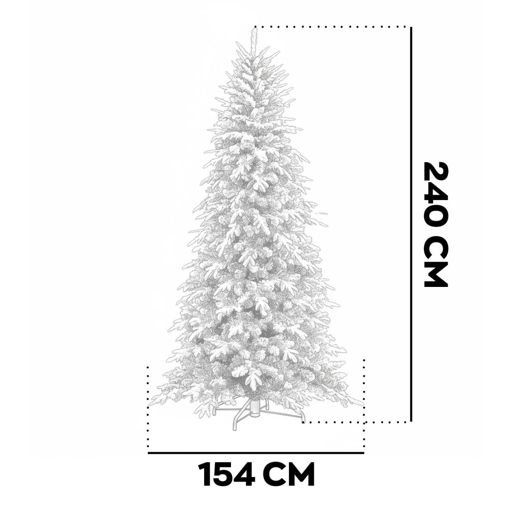 Artik - Albero di Natale Innevato in PE e PVC Ø154x240H cm, 2436 Punte