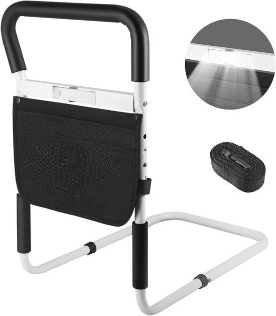 Sostegno per anziani - Maniglione del letto con illuminazione - Recinzione del letto in metallo - 1 pezzo