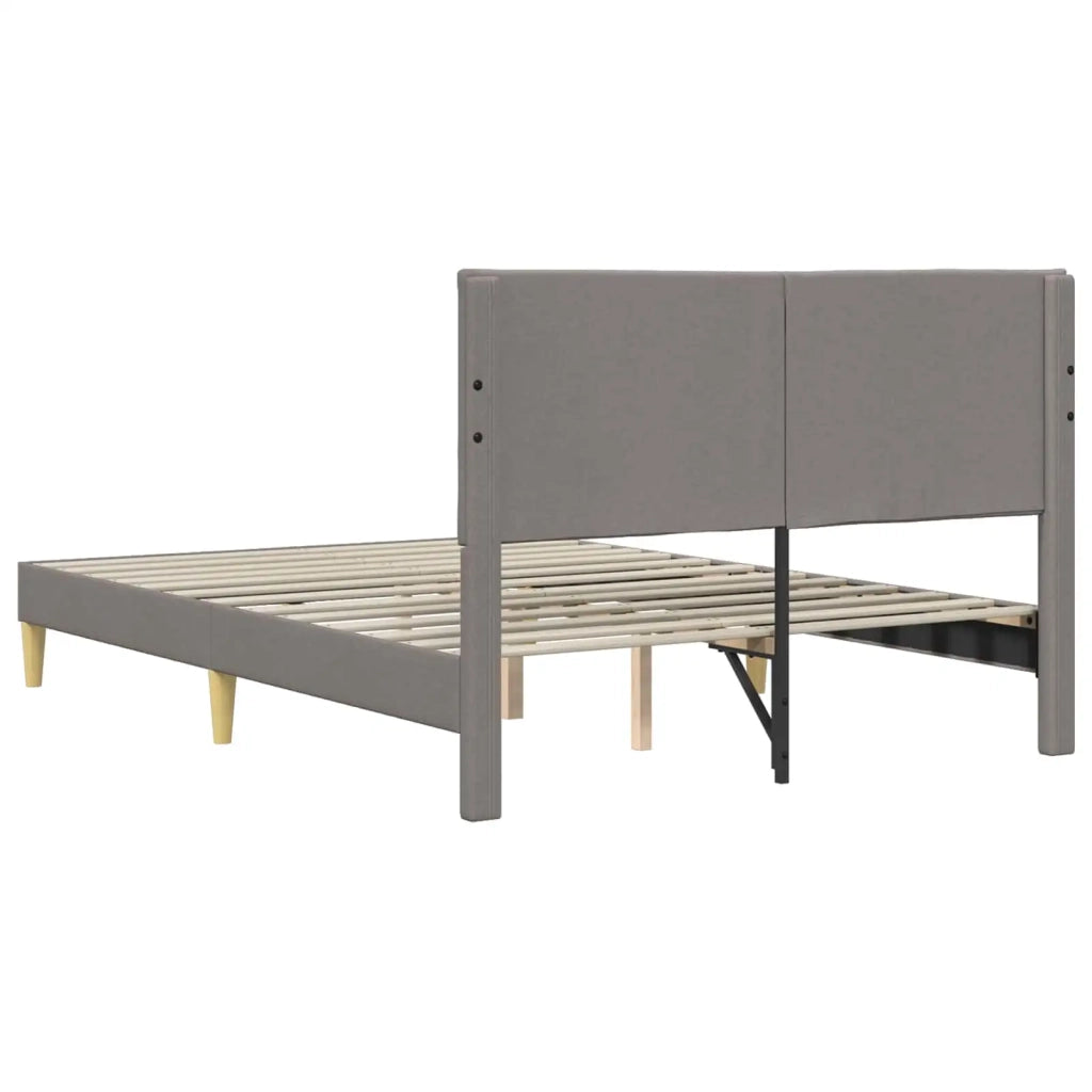 Struttura del letto con testiera Tortora 140 x 190 cm Tessuto 42027586