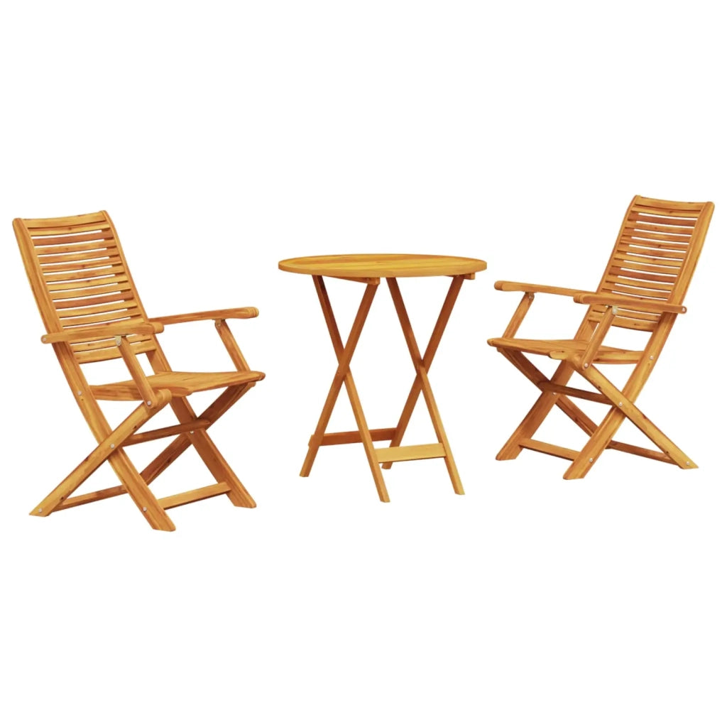 Set Bistro Pieghevole 3 pcs Marrone Legno di Acacia Massello 3375695