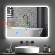 Specchio da Bagno con LED Bluetooth ¨C zephmum ¨C 80x60 cm Antivaho 3 Colori IP44