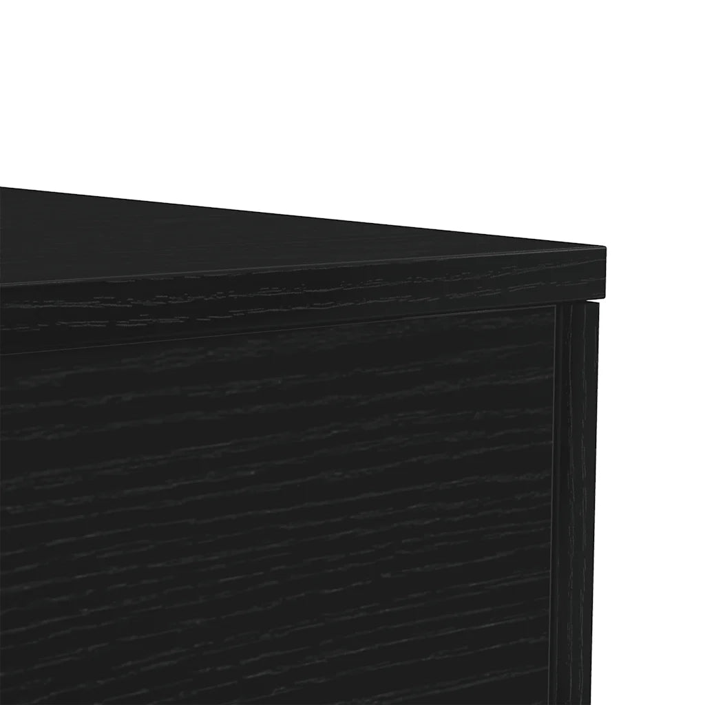 Tavolino da Salotto con Luci LED Rovere Nero 50x50x40 cm