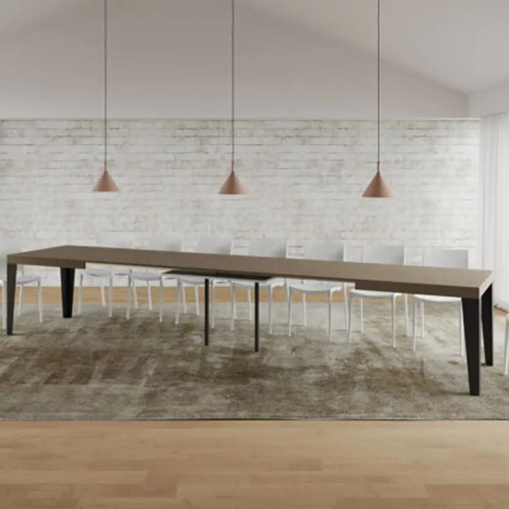Tavolo allungabile 160/420x90 cm Flame tortora gambe antracite