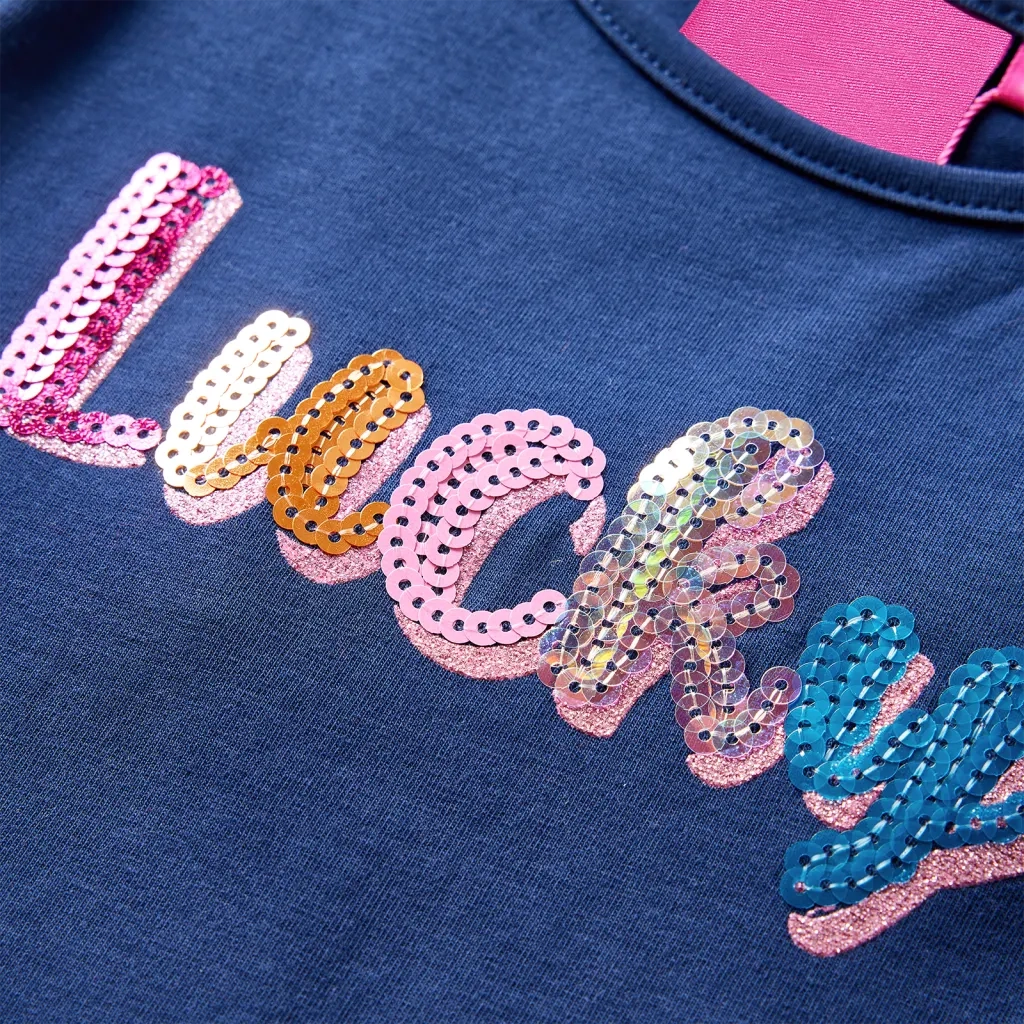 Maglietta da Bambina Maniche Lunghe Blu Marino 104 14065