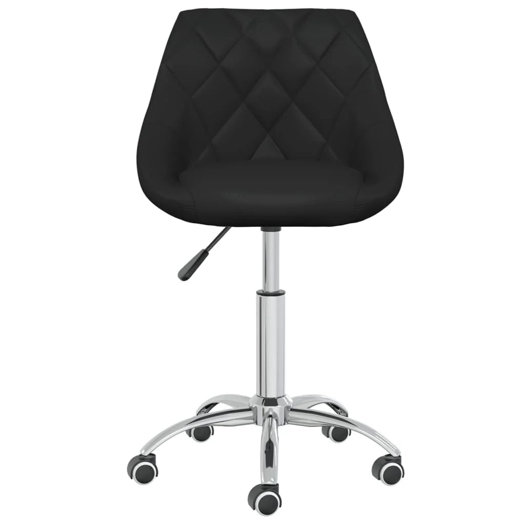 Sedia girevole da ufficio/sedia da studio/sedia da computer/sgabello/poltrona letto in similpelle nera 02_0024052