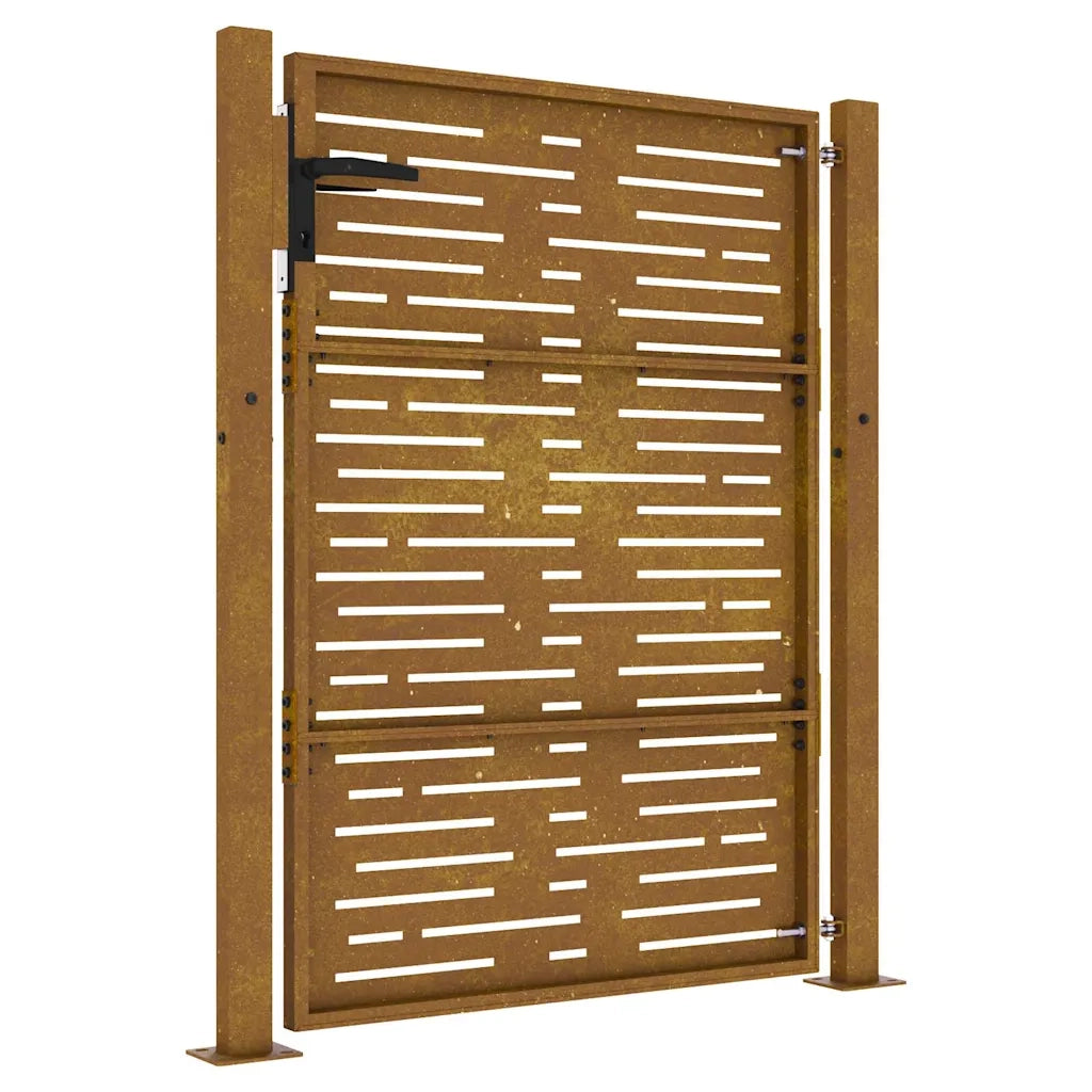 Cancello da giardino 100x150 cm in acciaio Corten design quadrato 153253