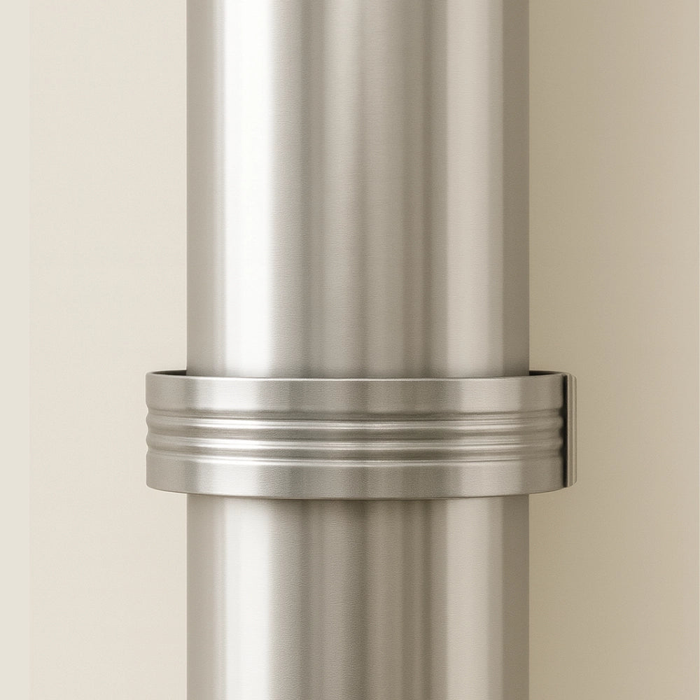 Collare nervato acciaio inox Ø 80 mm fissaggio canna fumaria confezione 2 pezzi