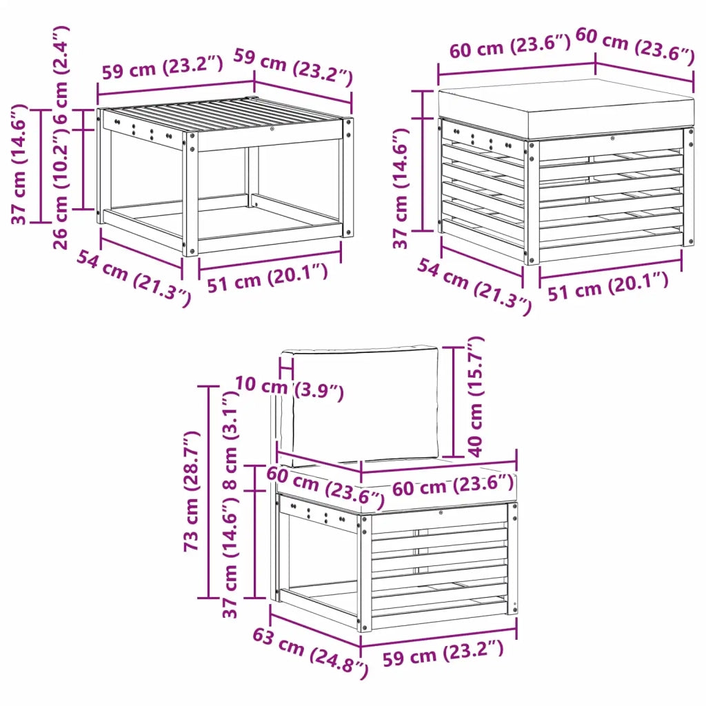 Set di divani da esterno 6 pz Naturale e Beige 3384259