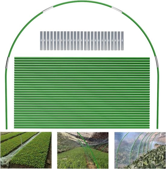 Set di 6 coppe di serra in PVC, 7 ft, verde, rimovibili, per copertura di piante, tunnel di plastica, tunnel di vetro, tunnel per piante, bacheche per piante, bacheche per giardino.