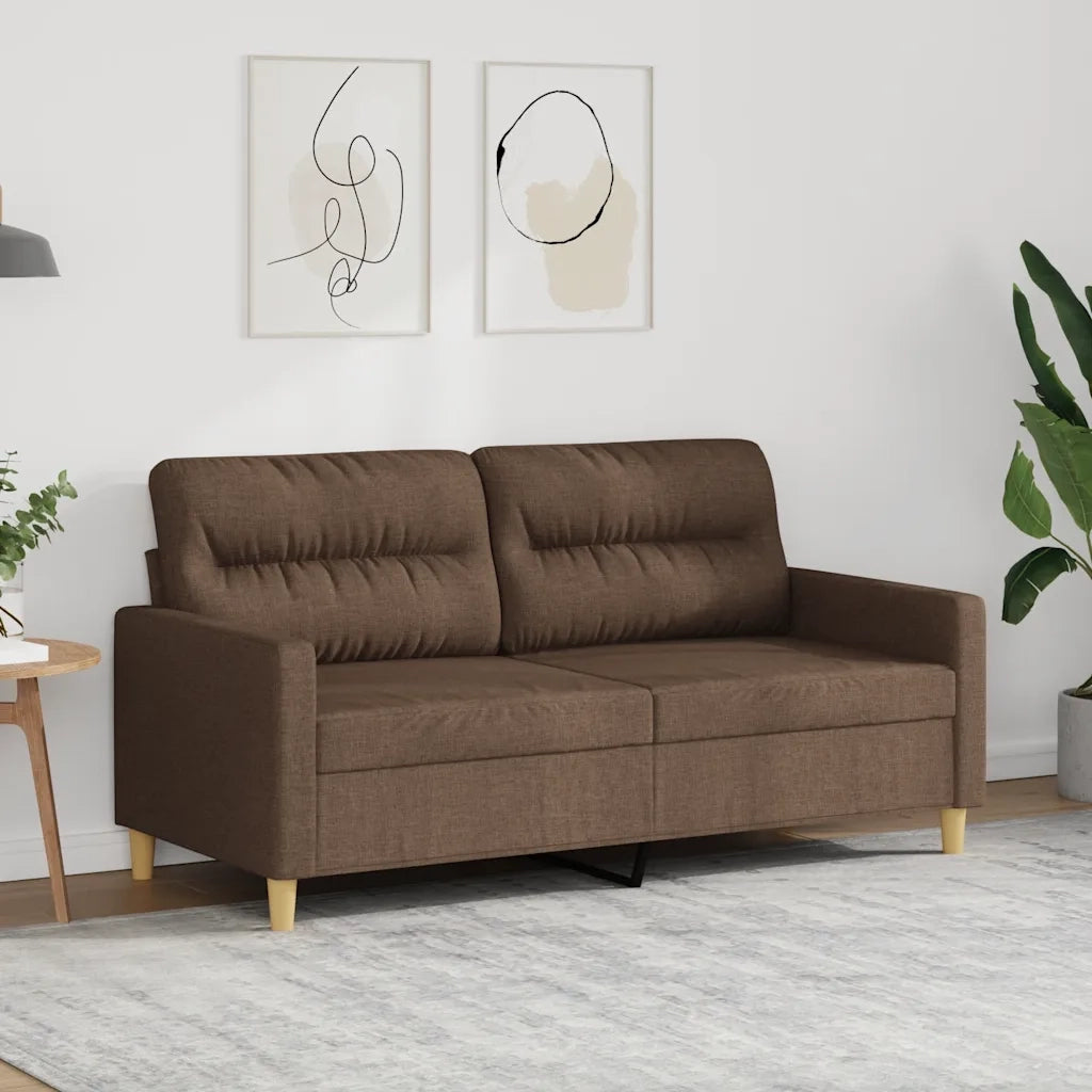 Divano a 2 Posti-Sofa 2 Posti Marrone 140 cm in Tessuto 148093