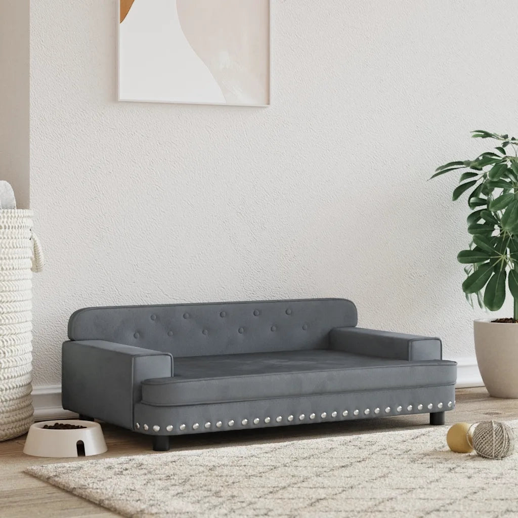 Lettino per Cani Grigio Scuro 90x53x30 cm in Velluto CFW8482373