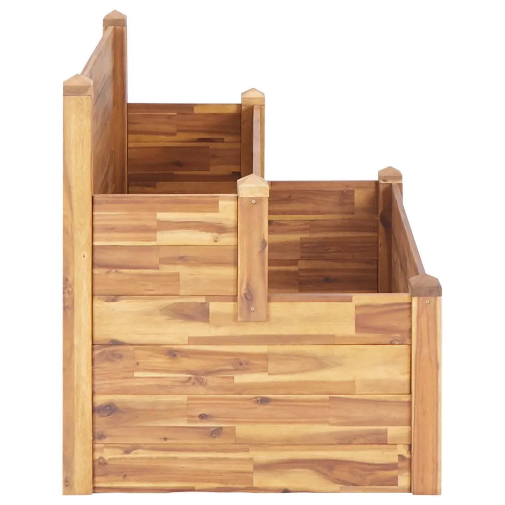 Fioriera da Giardino a 2 Livelli 110x75x84cm Massello di Acacia 46582