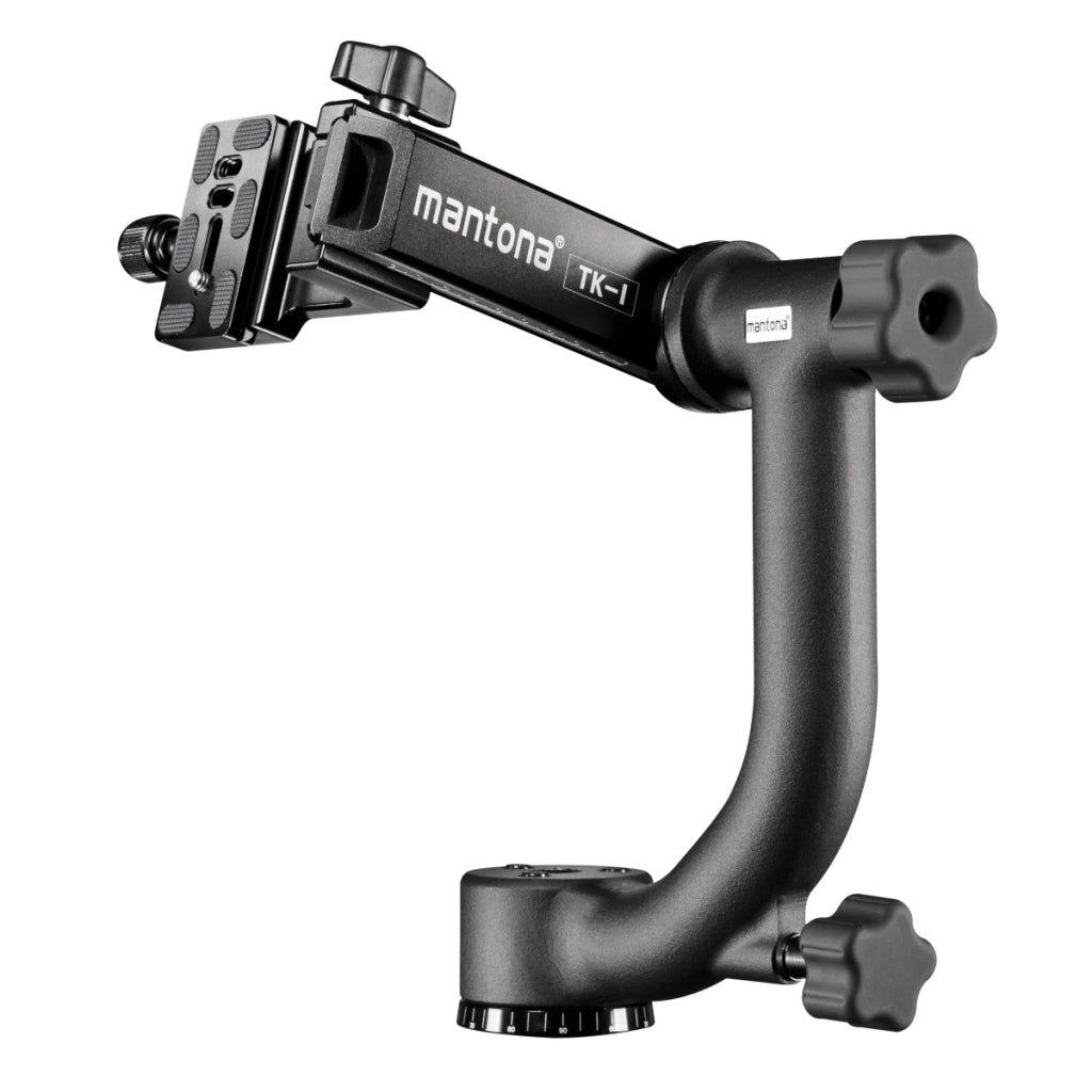 Mantona Gimbal TK-I testa del treppiede per teleobiettivo (peso 1,4 kg inclusa piastra a sgancio rapido)