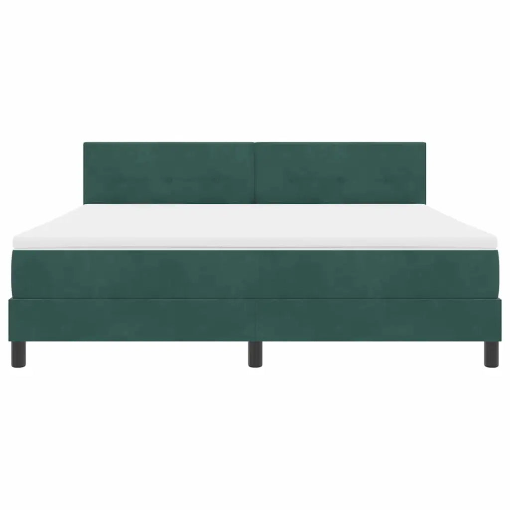 Letto a Sorgente LED con led Verde Scuro 180 x 200 cm Velluto 3342671
