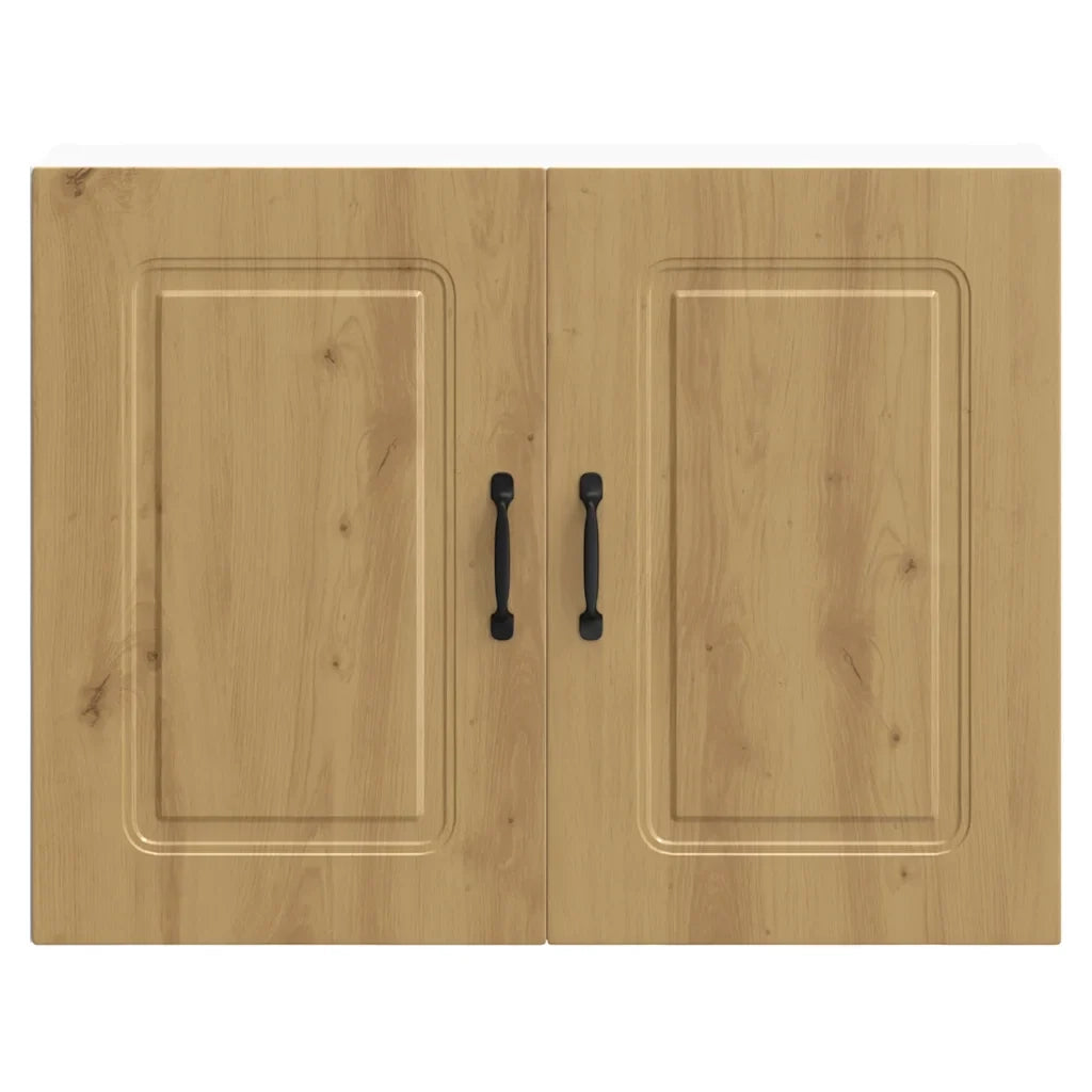 Pensile da cucina con vano contenitore 80 x 31 x 60 cm stile contemporaneo legno di rovere ingegnerizzato realizzato artigianalmente 02_0050001
