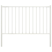 Pannello Recinzione con Pali Acciaio Verniciato 1,7x1m Bianco