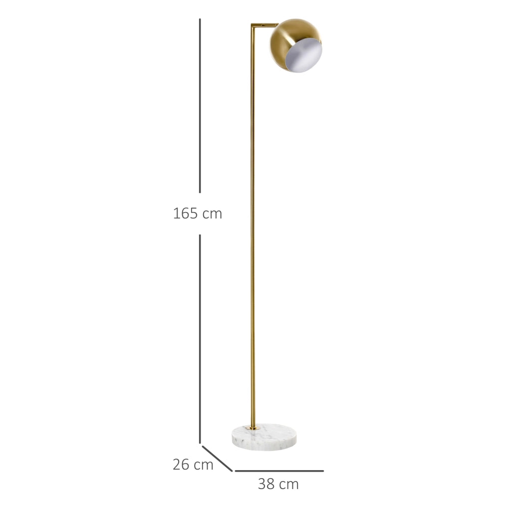 Lampada da Terra Moderna con Paralume Regolabile in Stile Vintage Compatibile con E27 40W - Oro