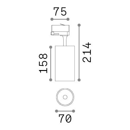 Faretto A Binario Fox 1 Luce Led Integrato Nero 25W Ip20