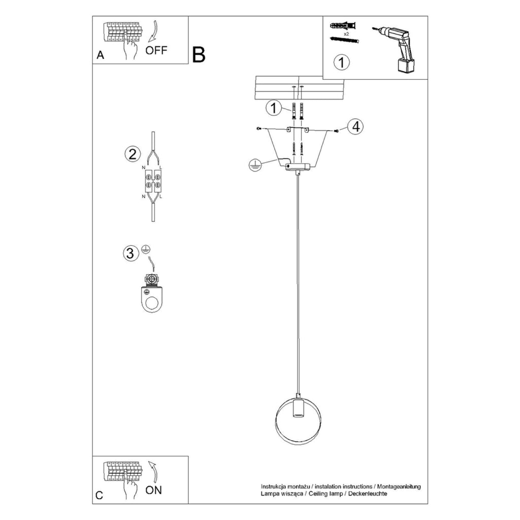 Lampada a sospensione Pure Lume LOFTEN bianca metallo