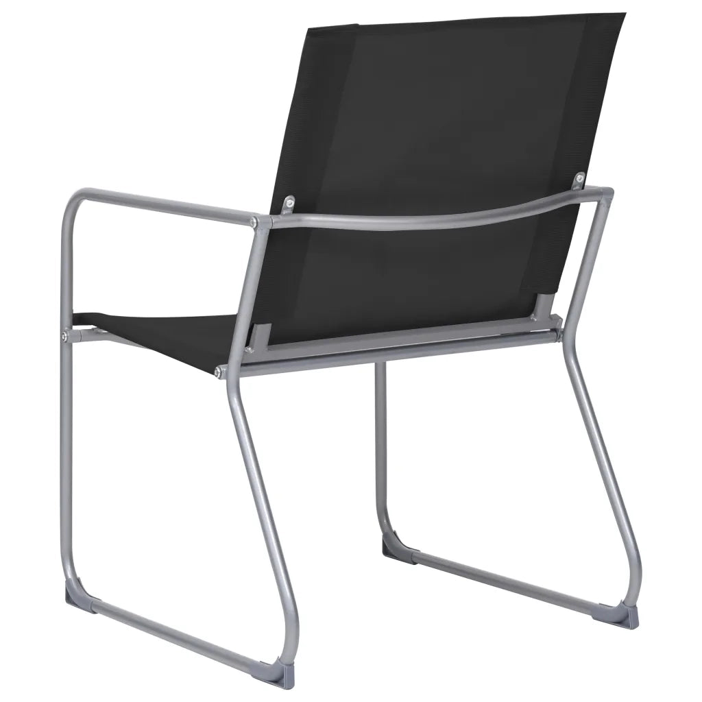 Set Divano da Giardino 4 pz | Set Salotto da Giardino in Tessuto e Acciaio Nero