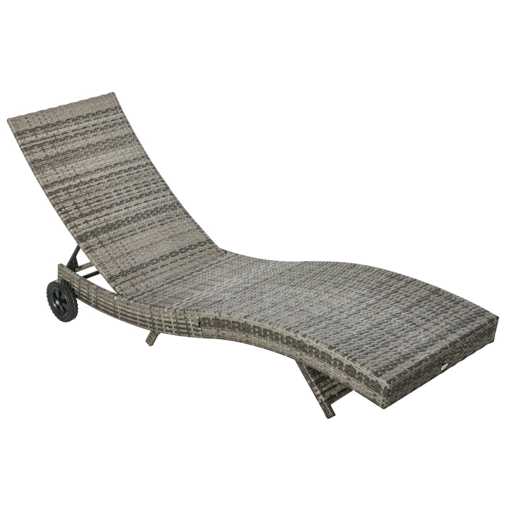 Lettino da giardino reclinabile ¨C zephmum ¨C grigio con cuscino
