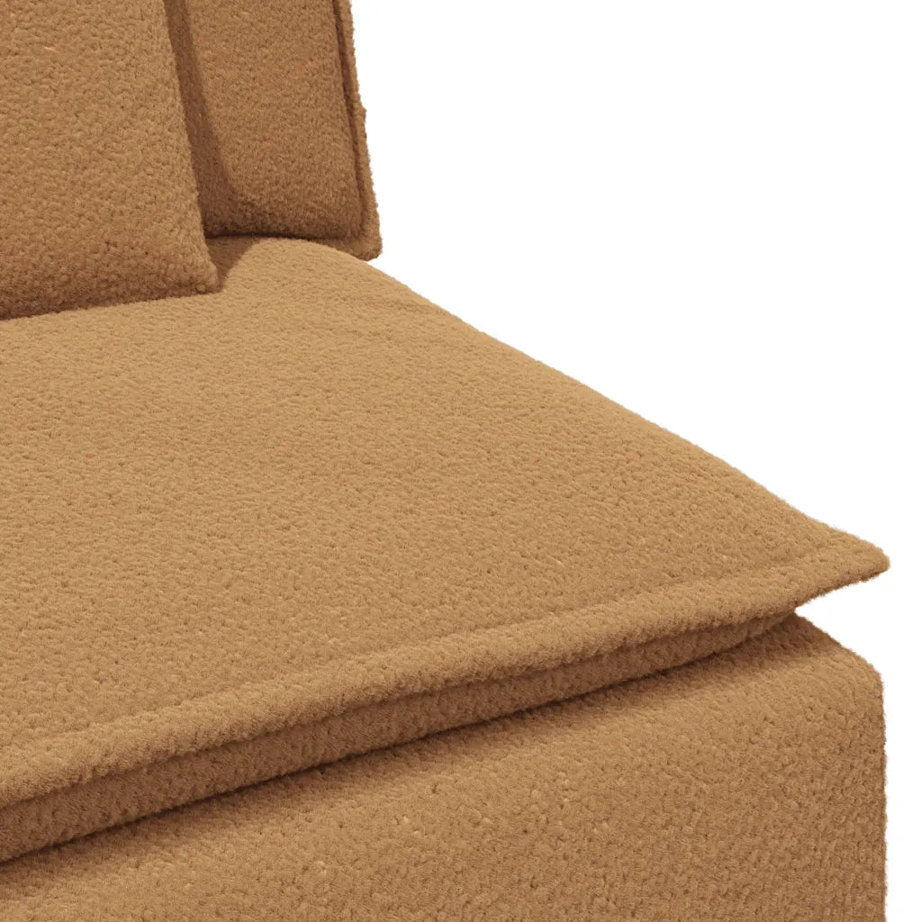 Divano Modulare con Poggiapiedi e Cuscini Beige
