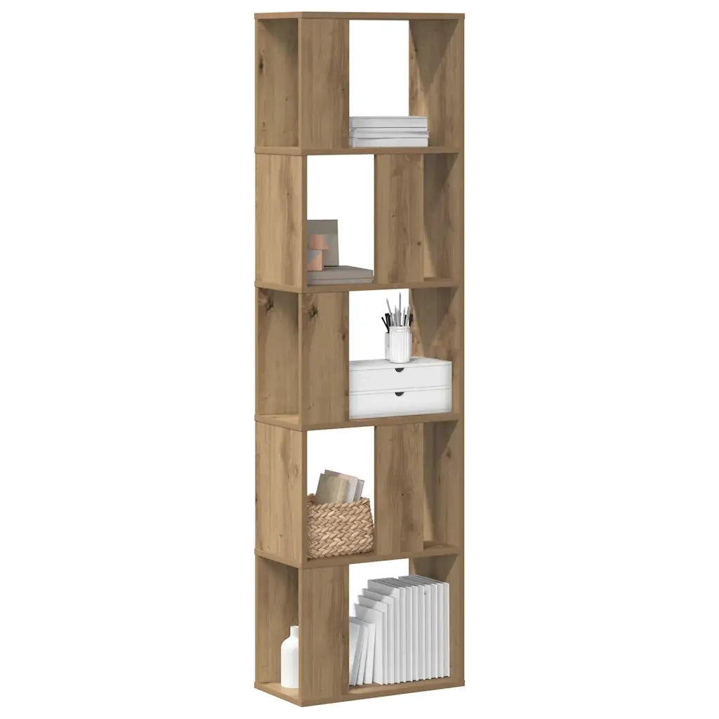 vidaXL Libreria 5 Piani Rovere Artigianale 45x23,5x162,5cm Multistrato