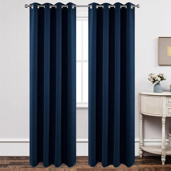 Gordini senza vetrata - 2 pezzi - Blu marino - H 245 x B 140 cm