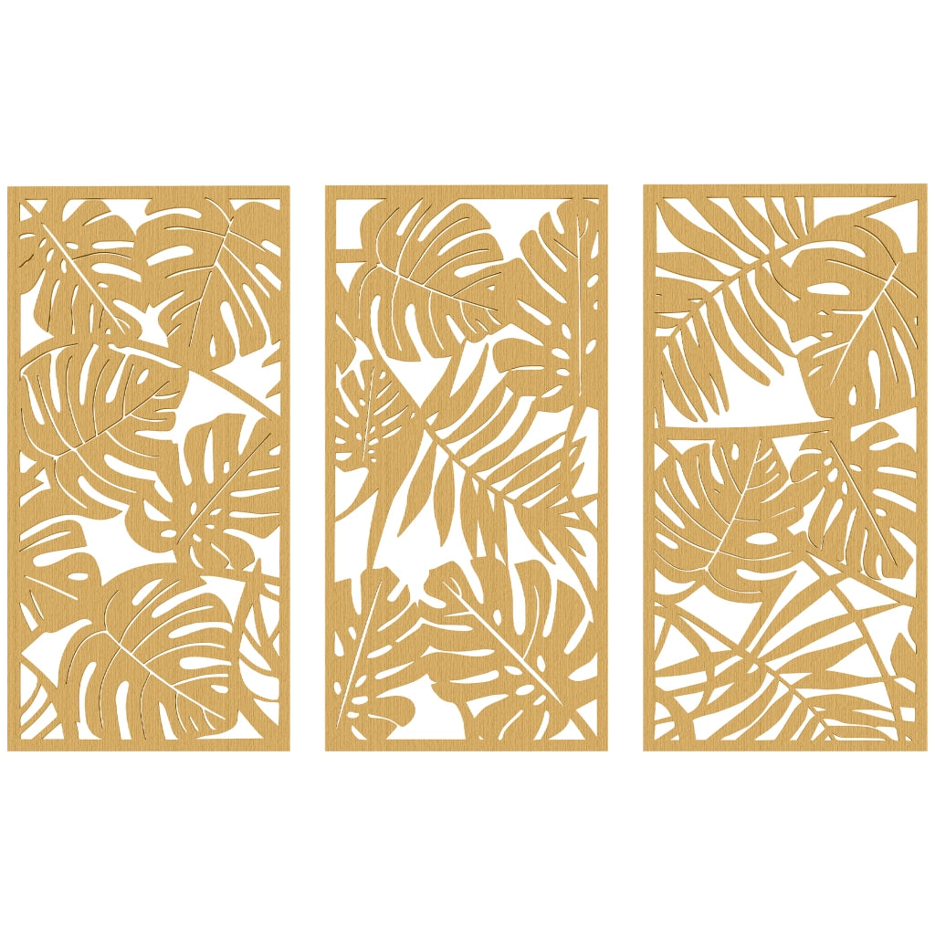 Pannello Decorativo 3D ¨C zephmum ¨C 3 Pezzi 40x80 cm Legno Naturale