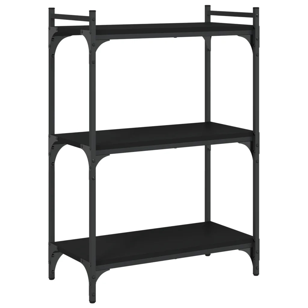 Libreria a 3 Ripiani-Scaffale per Libri-Mobile di Stoccaggio Nera 60x30x86 cm in Legno Multistrato
