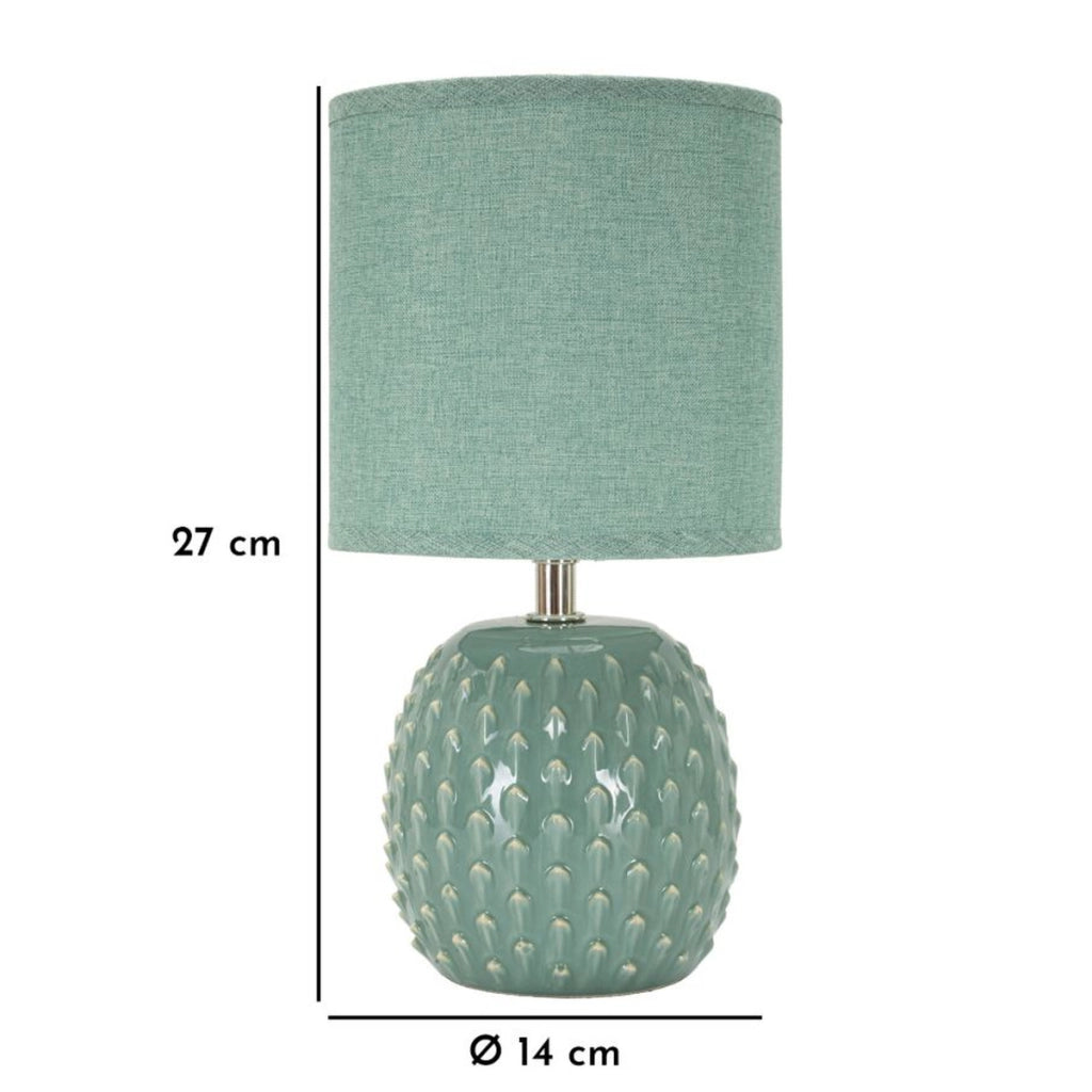 Lampada da Tavolo VKH99, Blu, Ceramica, 14x14x27 cm