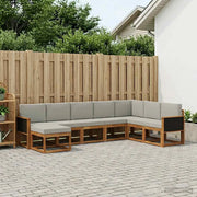 Set di divani da esterno 8 pcs Naturale e Grigio Chiaro 3385442