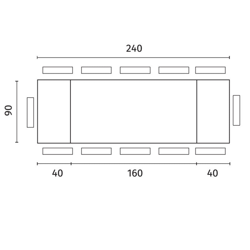 Tavolo Allungabile 160/ 240 x 90 cm Stark 90cm X 160/240cm H 76cm Stones