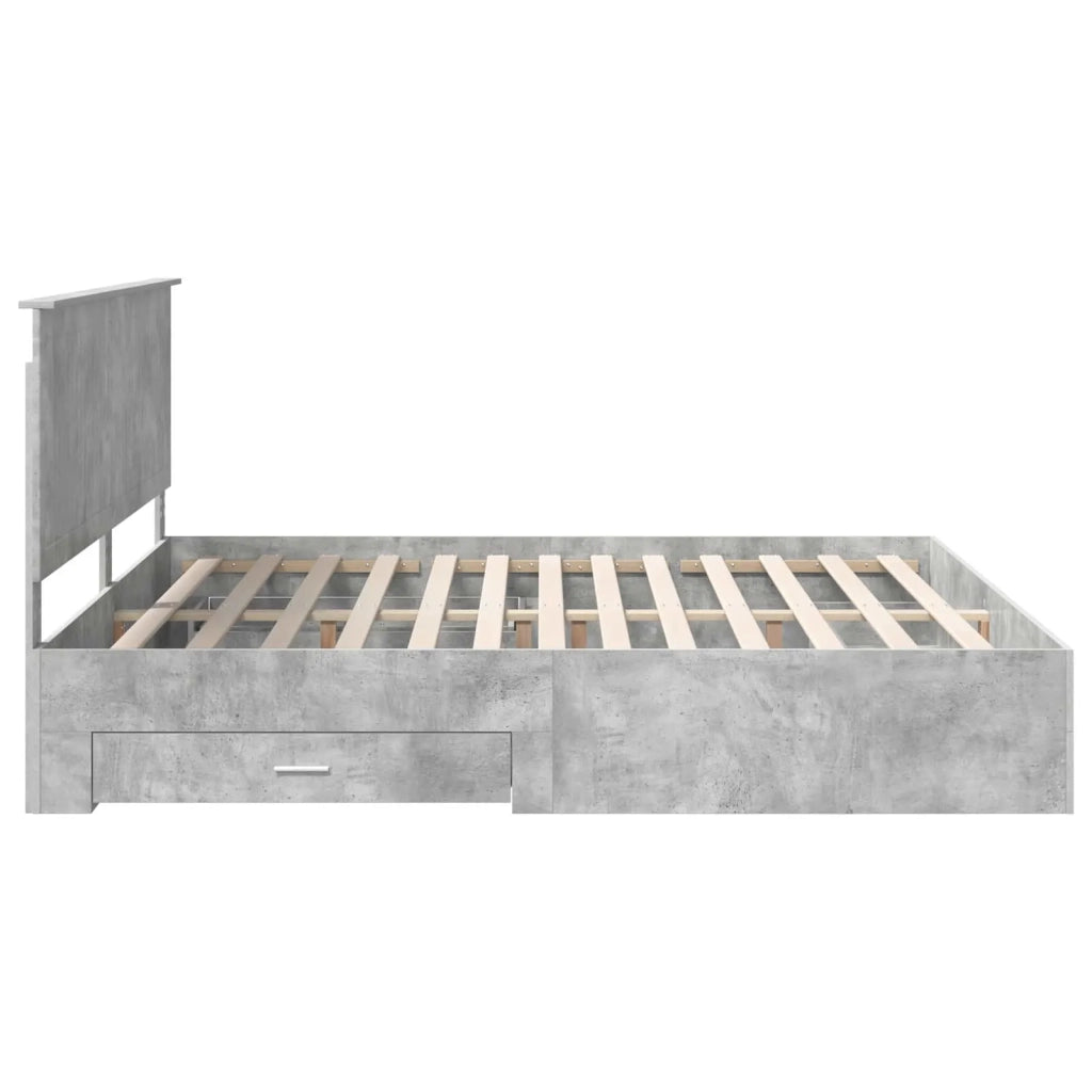 Struttura del letto con testiera Grigio cemento 200 x 200 cm