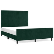 Letto matrimoniale | Letto per adulti | Giroletto senza Materasso Verde Scuro 140x200 cm in Velluto